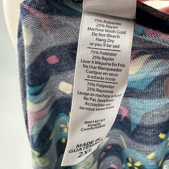 lularoe womens top size XXL multicolored floral tunic - Picture 8 of 9